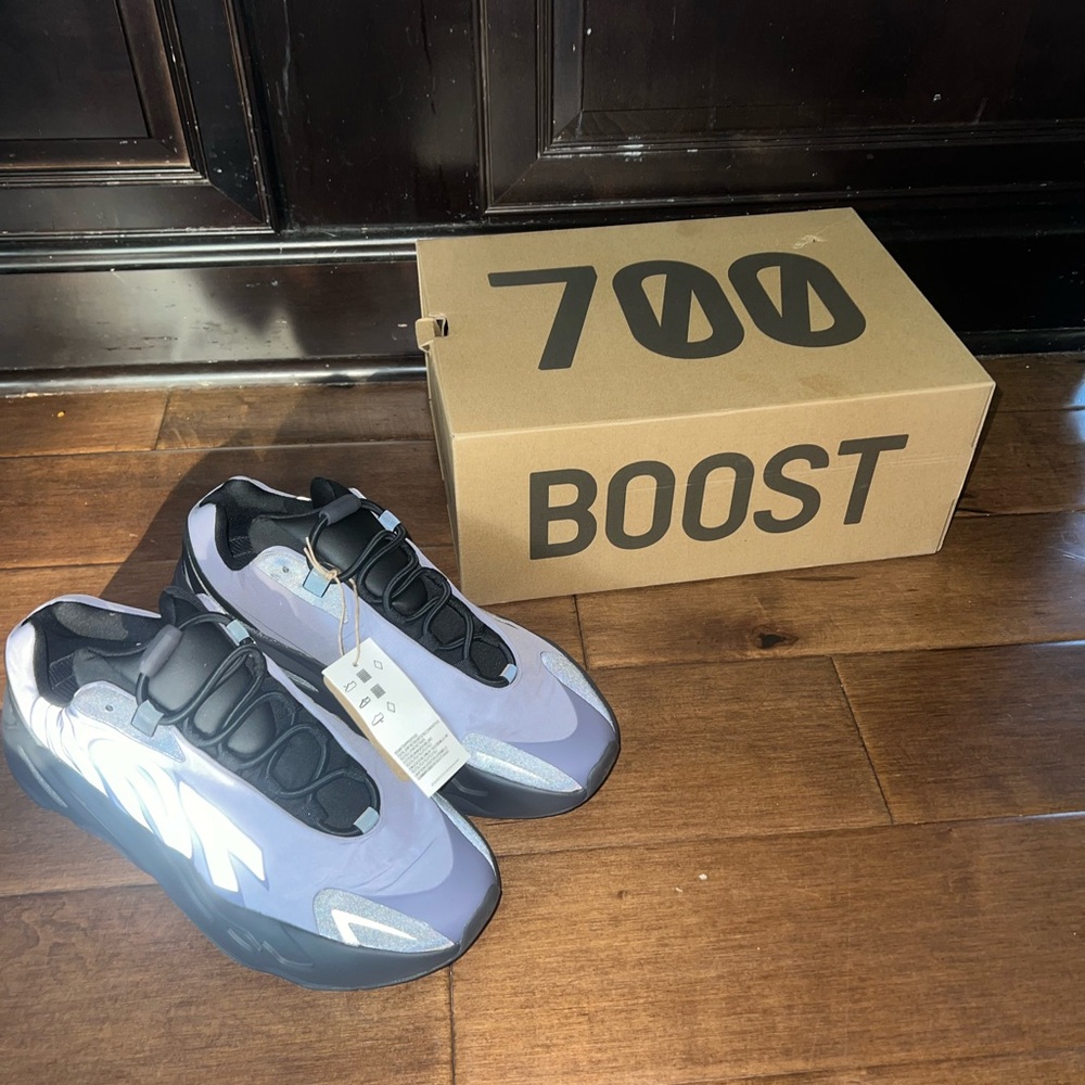 YZY 700 MNVN shoes made by adidas. Purple and black. Never worn. Men’s size 10.5